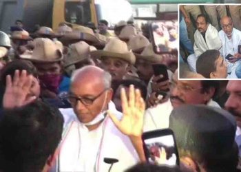कांग्रेस के बागी विधायक से मिलने गए दिग्विजय सिंह बेगलुरू में गिरफ्तार