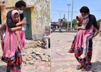 प्रेम हो तो ऐसा : पति था दिव्यांग, पीठ पर लादकर पत्नी ले आई यूपी से महाराष्ट्र