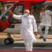 Nitish Kumar, Nitish Kumar Railly, Chappal on Nitish Kumar Helicopter, Muzaffarpur Railly, Bihar Chunav, Nitish KUmar,