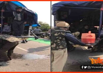 Viral Image, Kisan Andolan, Bihar Kisan Andolan, Bihar Andolan, Police, Hariyana ROhtak Road,